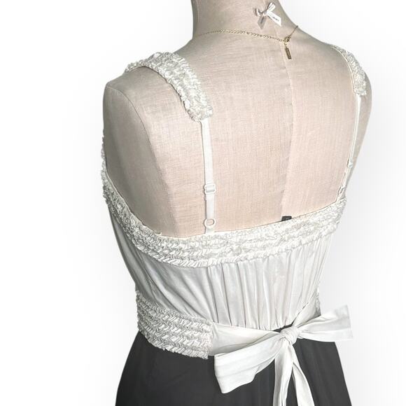 BCBGMAXAZRIA Maid Babydoll Y2K Mini Dress Ruffle Shirred Bubble Hem Coquette - Picture 5 of 12